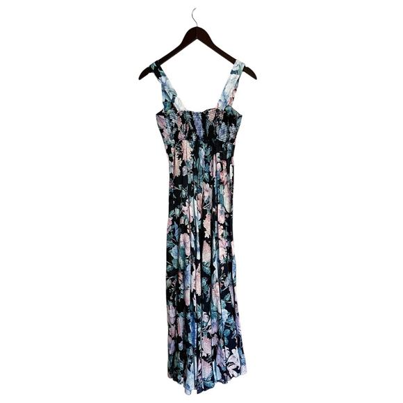 Zimmermann Blue Multi Floral Print Linen Sleeveless Maxi Dress Size 1 - Picture 2 of 5